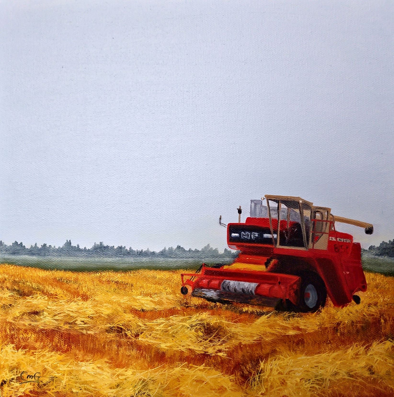 Reaping The Harvest | Original Artwork | Landscape Painting | 10"x10" | Oil On Canvas