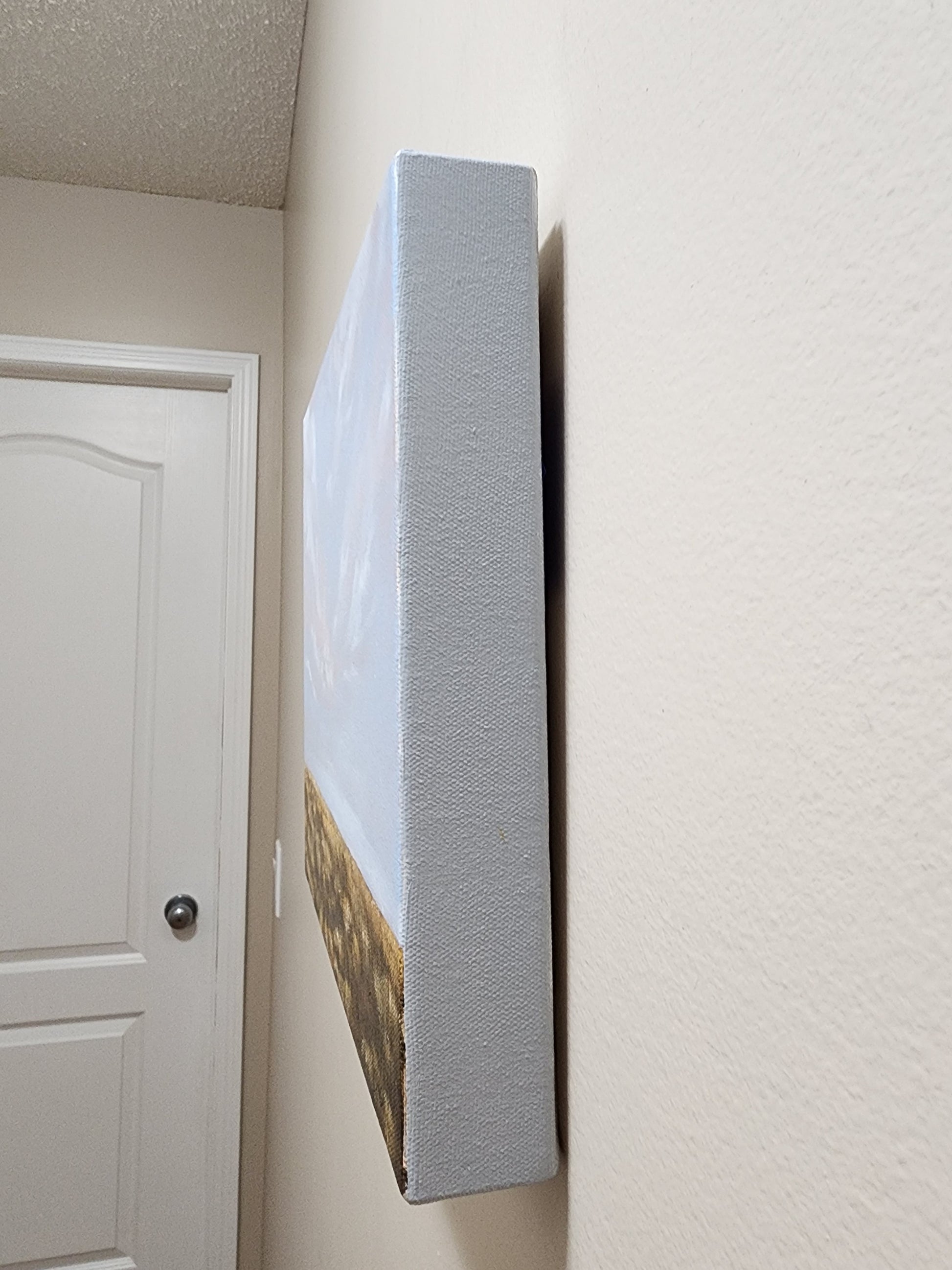 Gentle grey side of a painting