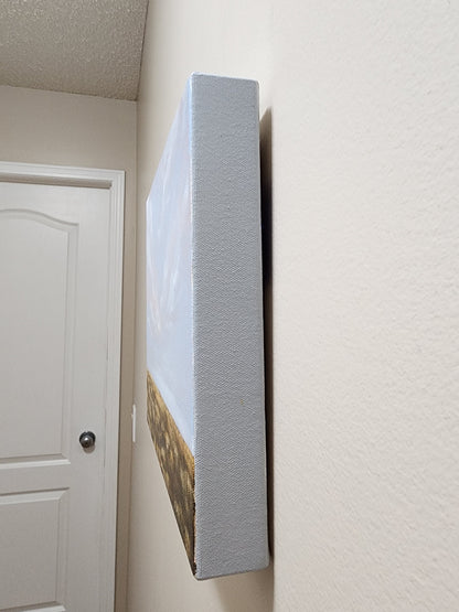 Gentle grey side of a painting