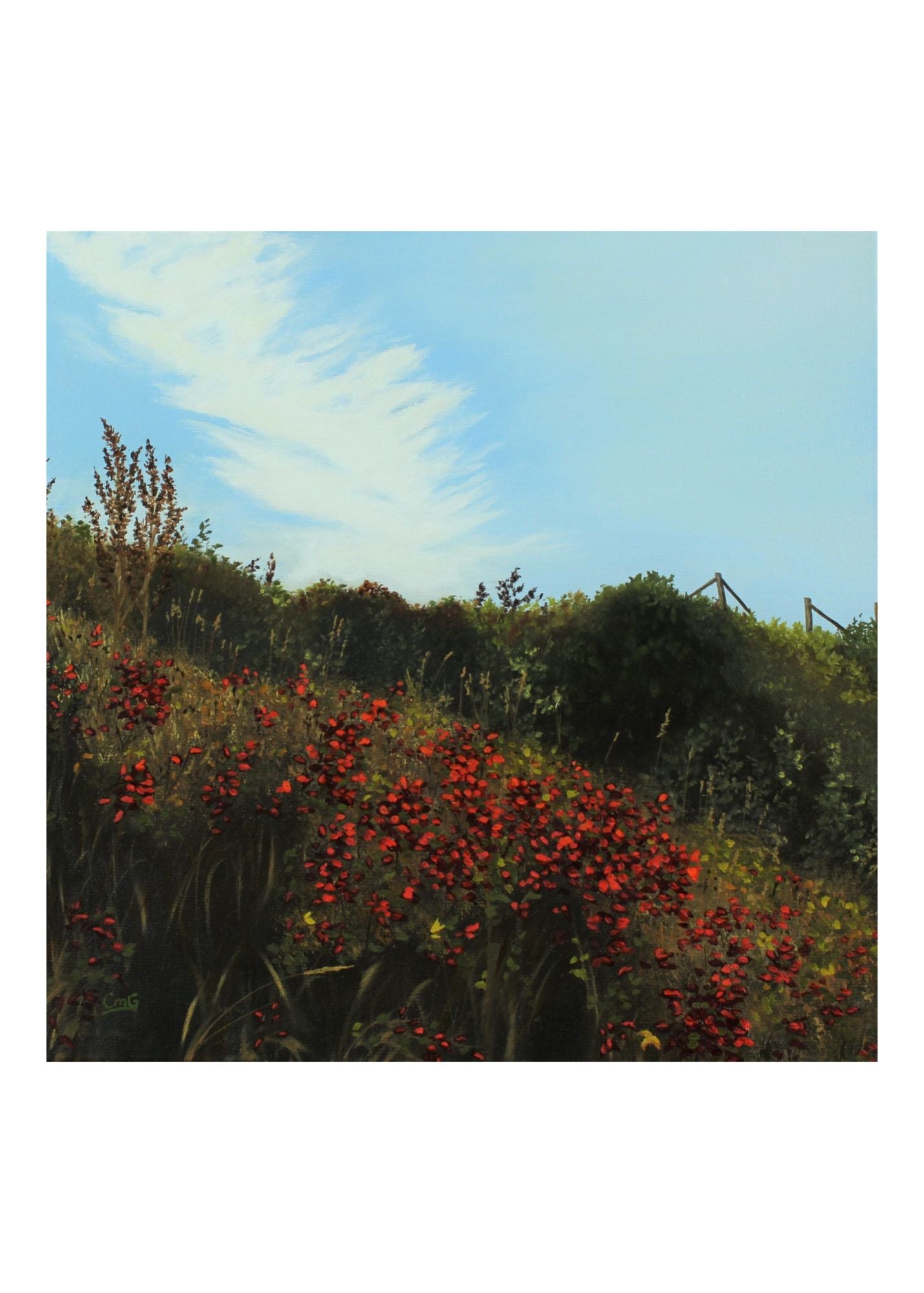 Fall On Fire Original Art Greeting Card