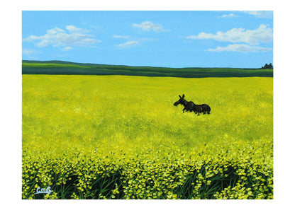 Moose On The Loose Original Art Greeting Card